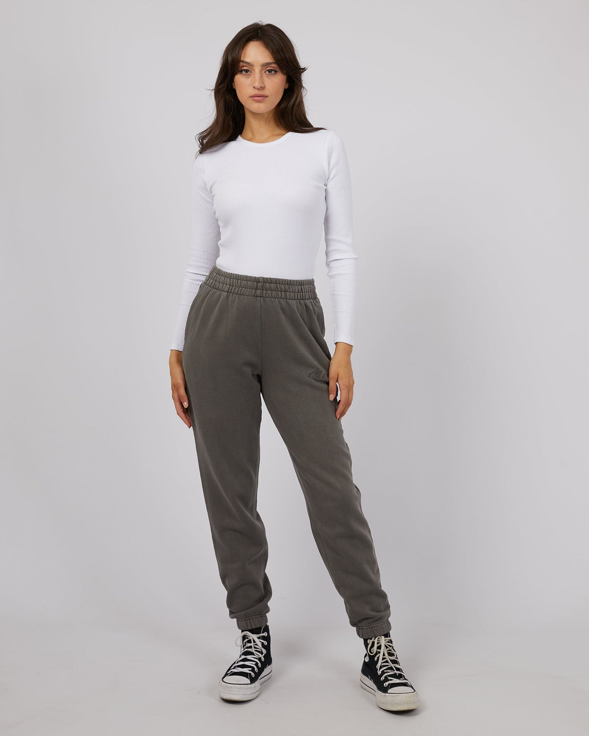 All About Eve-Classic Trackpant Charcoal-Edge Clothing