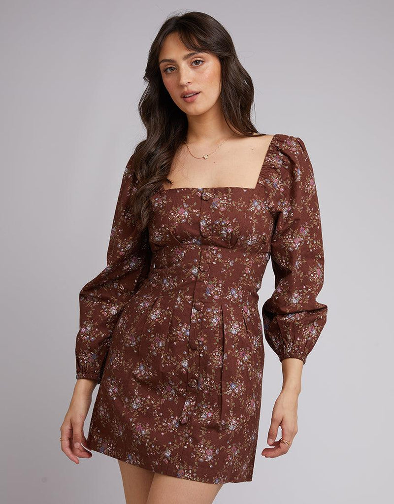 All About Eve-Dakota Floral Mini Dress Print-Edge Clothing