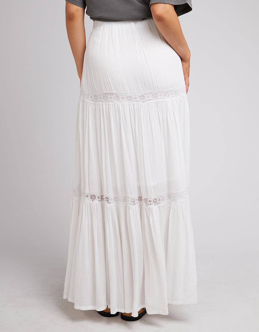 All About Eve-Denver Maxi Skirt White-Edge Clothing