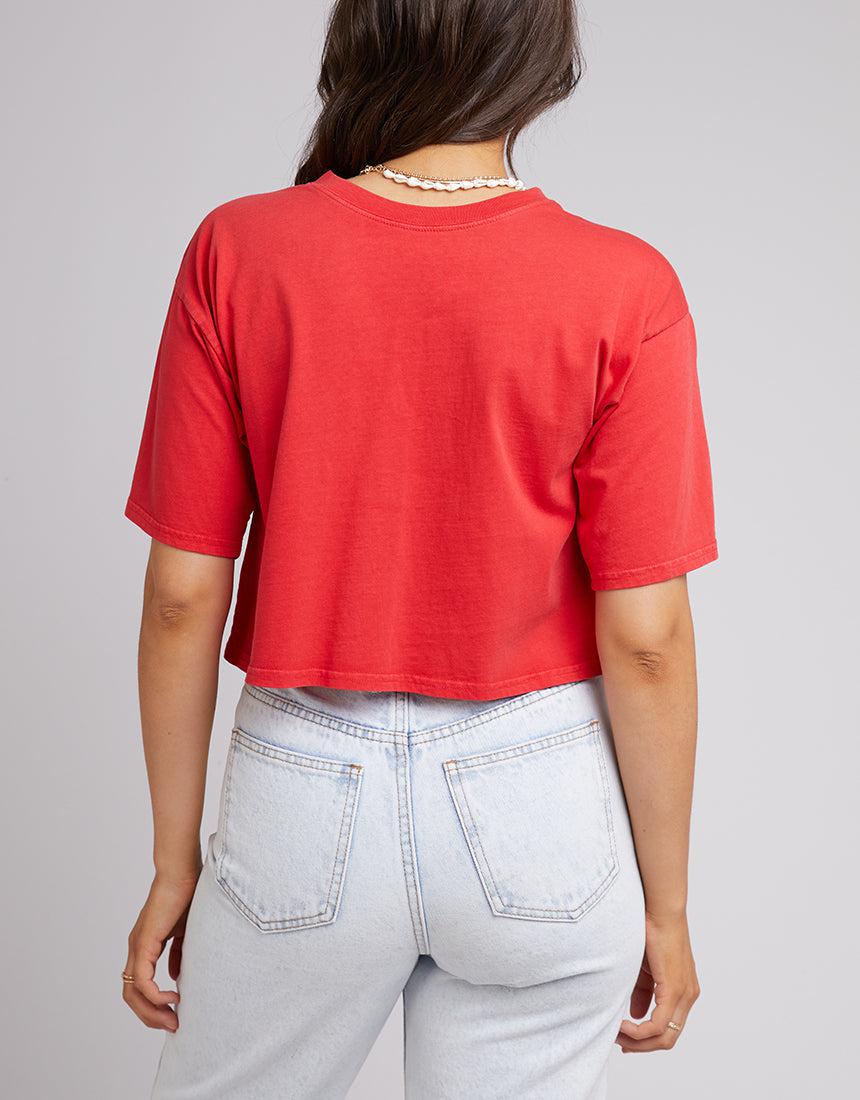 All About Eve-Eve Crop Tee Red-Edge Clothing