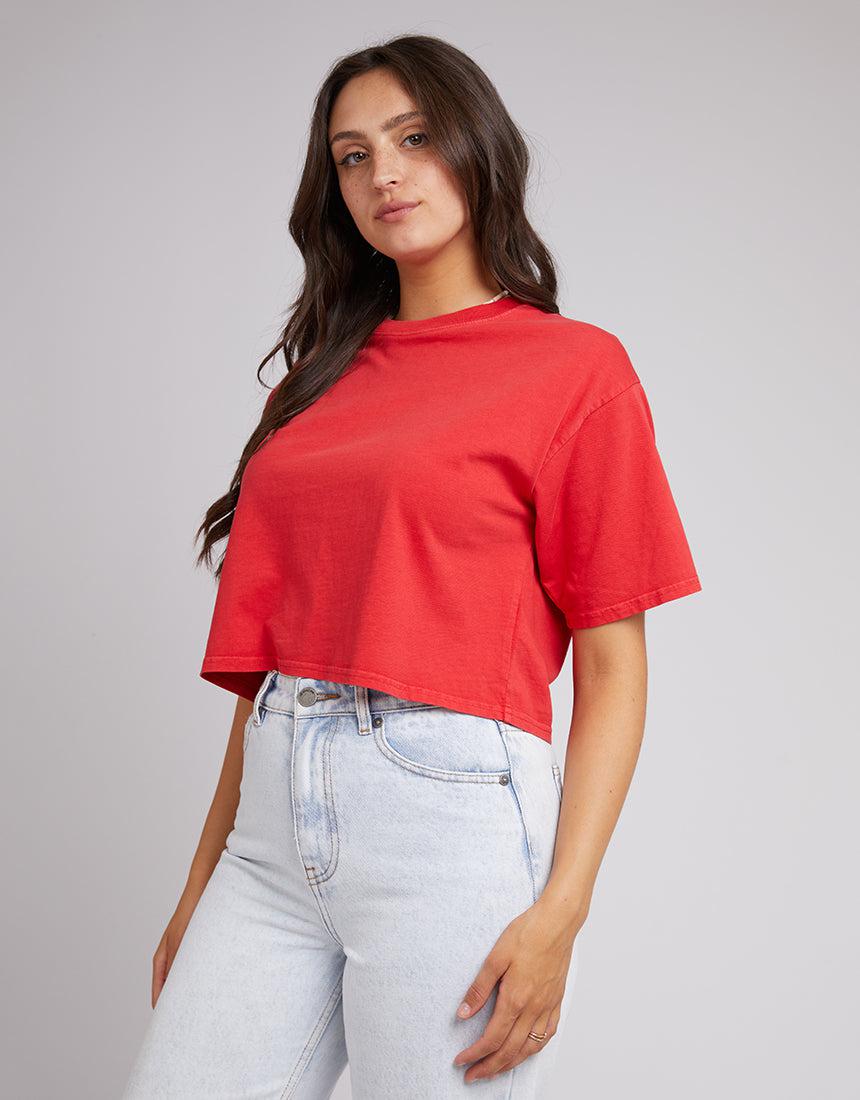 All About Eve-Eve Crop Tee Red-Edge Clothing