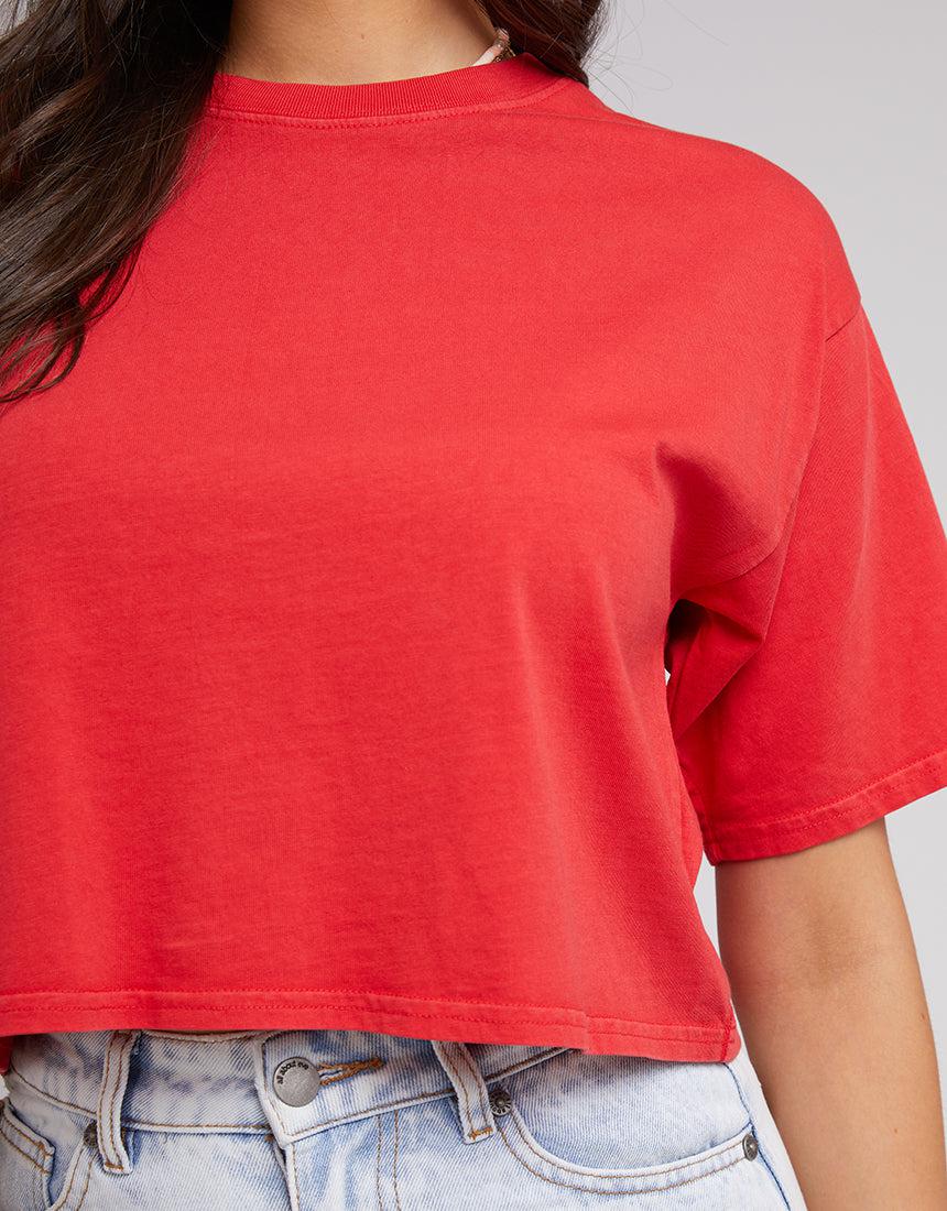 All About Eve-Eve Crop Tee Red-Edge Clothing