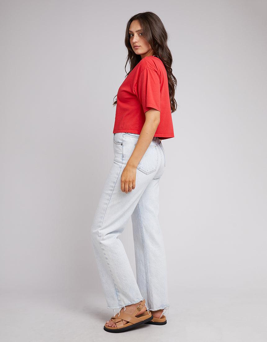 All About Eve-Eve Crop Tee Red-Edge Clothing
