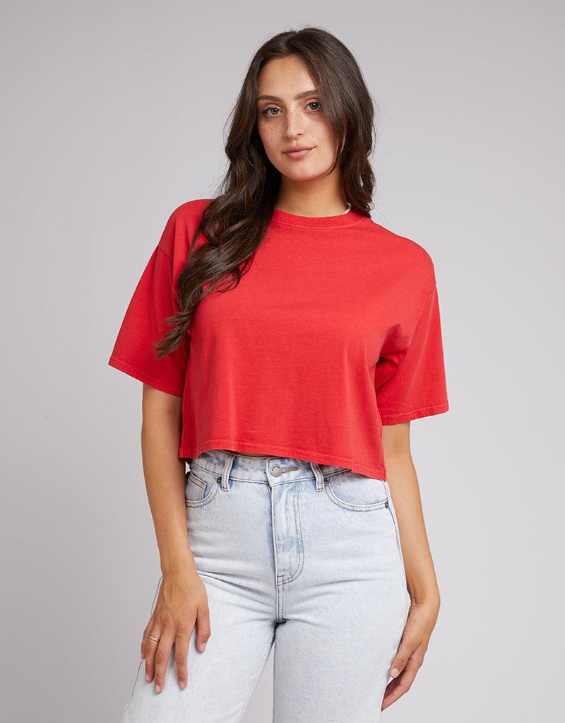 All About Eve-Eve Crop Tee Red-Edge Clothing
