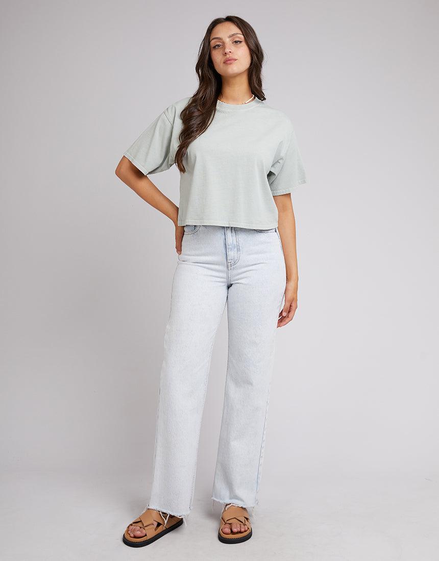 All About Eve-Eve Crop Tee Teal-Edge Clothing