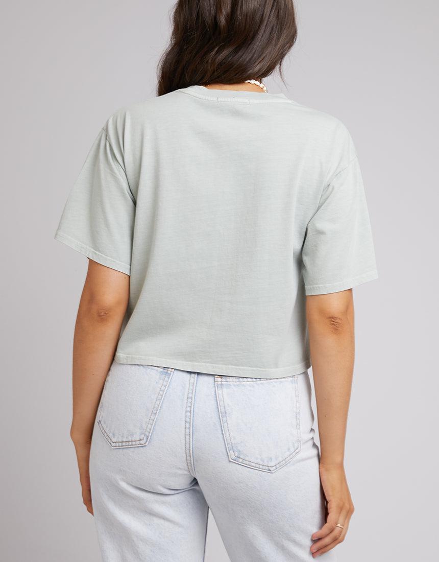 All About Eve-Eve Crop Tee Teal-Edge Clothing