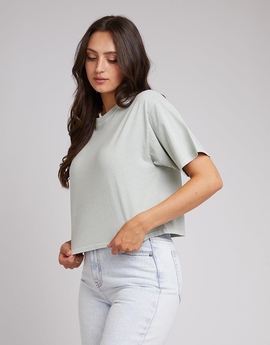 All About Eve-Eve Crop Tee Teal-Edge Clothing