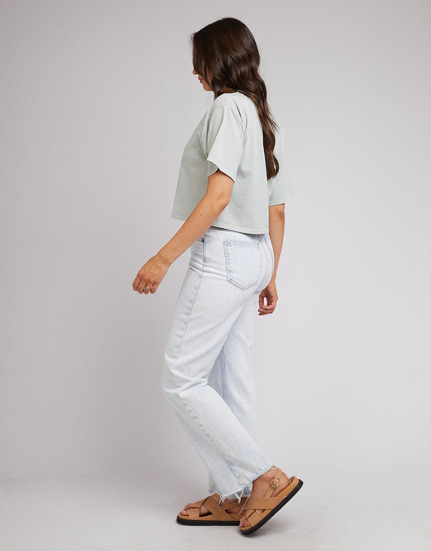 All About Eve-Eve Crop Tee Teal-Edge Clothing
