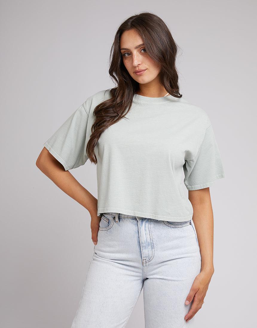All About Eve-Eve Crop Tee Teal-Edge Clothing