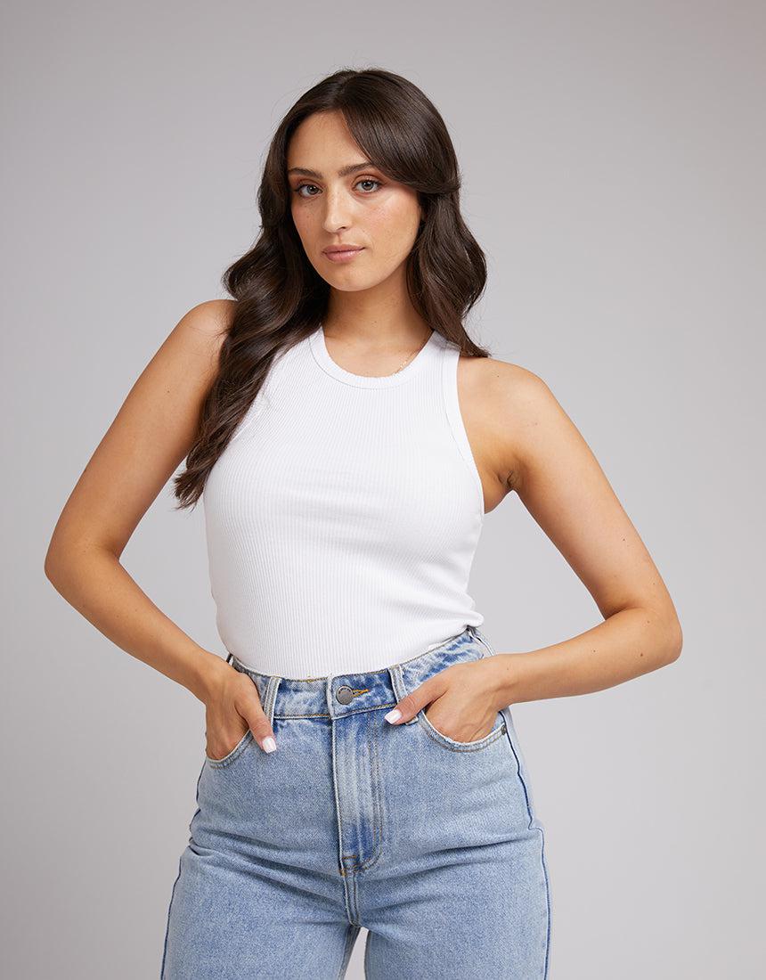All About Eve-Eve Rib Baby Tank White-Edge Clothing
