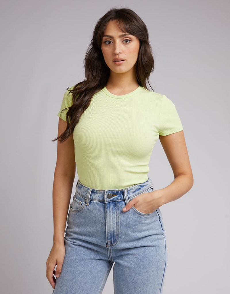All About Eve-Eve Rib Baby Tee Green-Edge Clothing