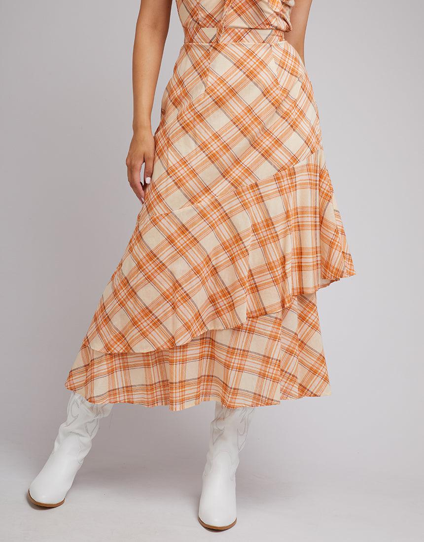 All About Eve-Fern Check Maxi Skirt Check-Edge Clothing