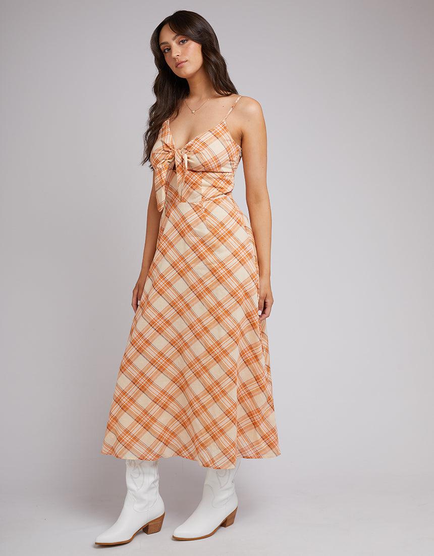 All About Eve-Fern Check Midi Dress Check-Edge Clothing