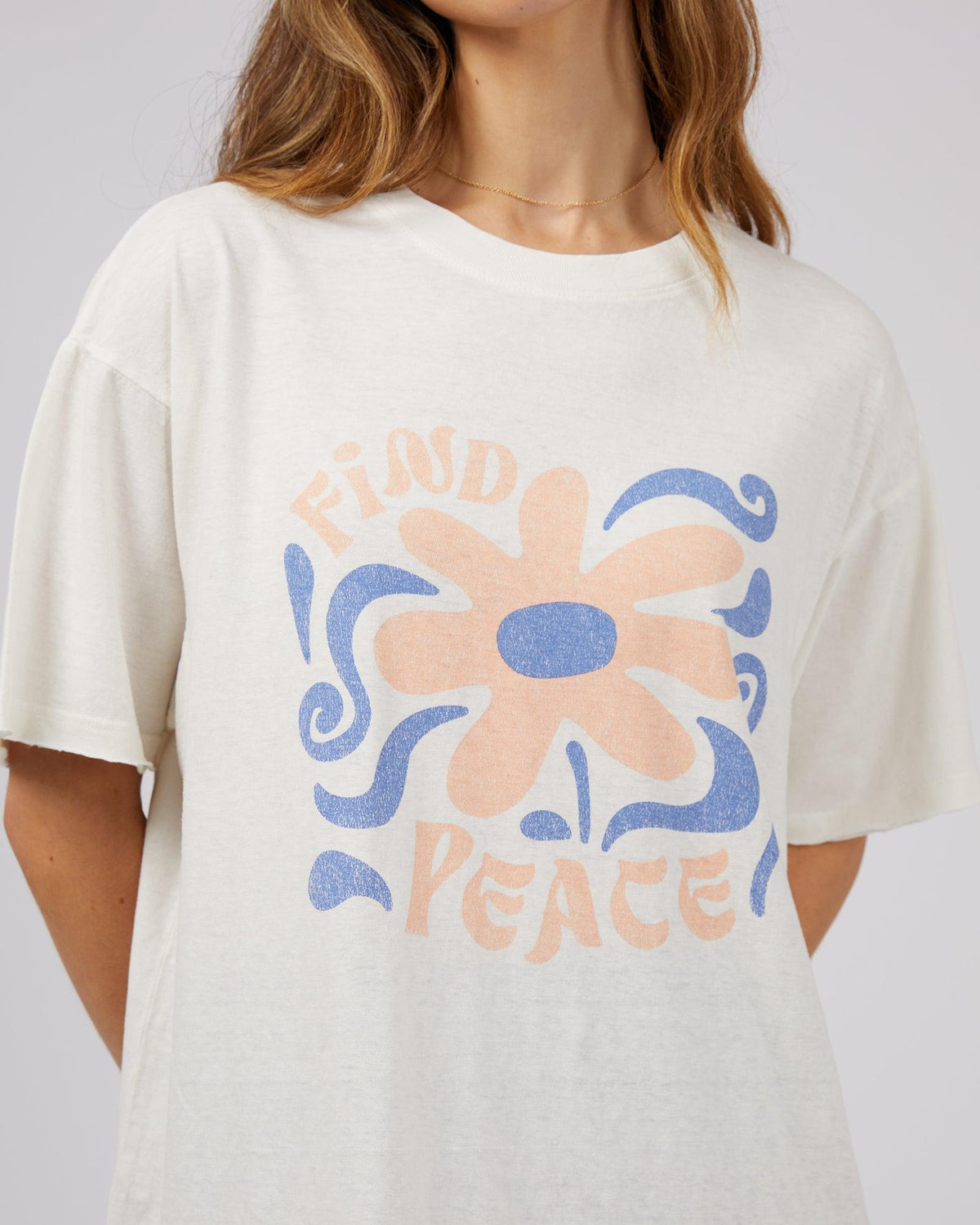 All About Eve-Find Peace Tee Vintage White-Edge Clothing