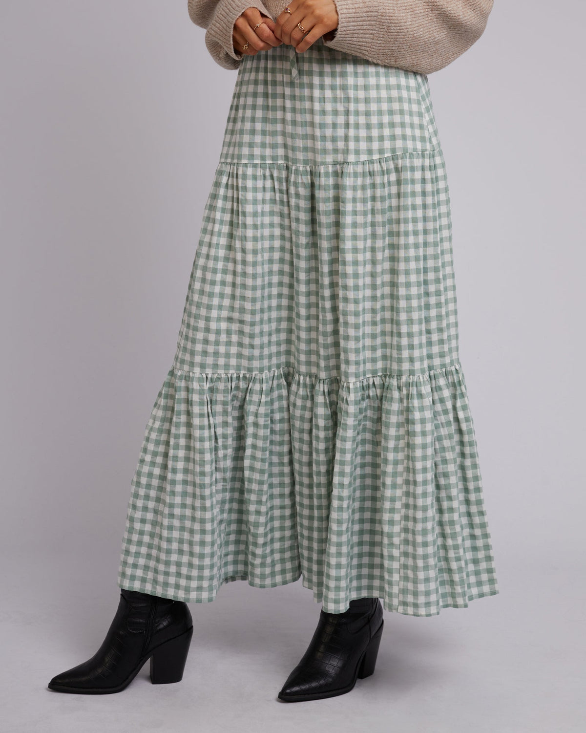 All About Eve-Frankie Maxi Skirt Sage-Edge Clothing