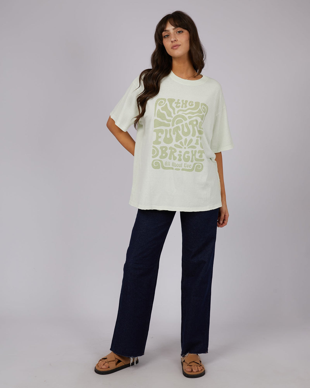 All About Eve-Future Is Bright Tee Sage-Edge Clothing
