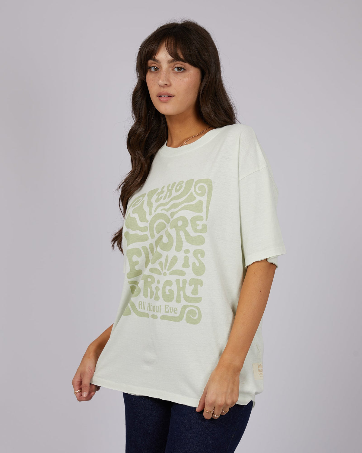 All About Eve-Future Is Bright Tee Sage-Edge Clothing