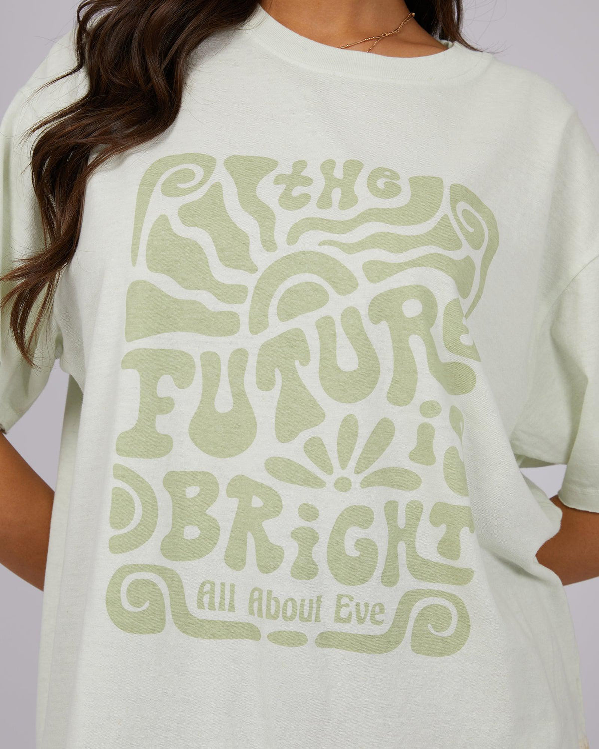 All About Eve-Future Is Bright Tee Sage-Edge Clothing