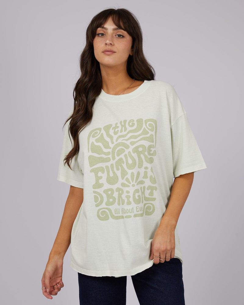 All About Eve-Future Is Bright Tee Sage-Edge Clothing