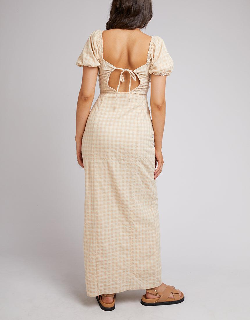 All About Eve-Georgette Maxi Dress Oatmeal-Edge Clothing