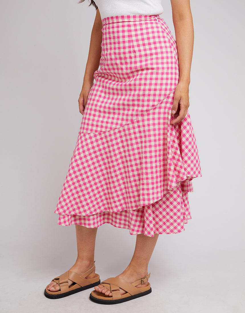All About Eve-Georgette Maxi Skirt Rose-Edge Clothing