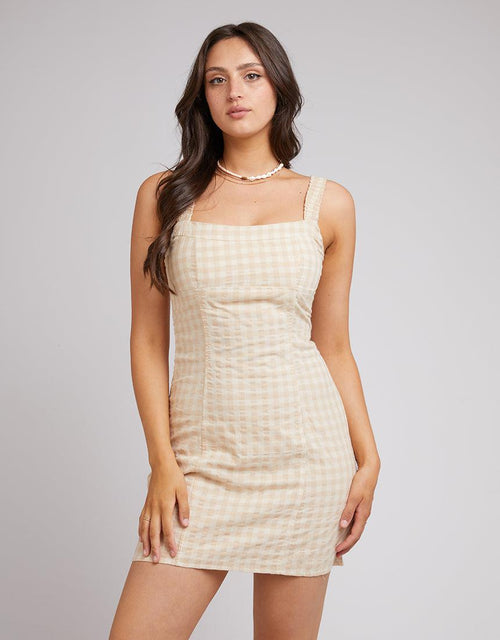 All About Eve-Georgette Mini Dress Oatmeal-Edge Clothing