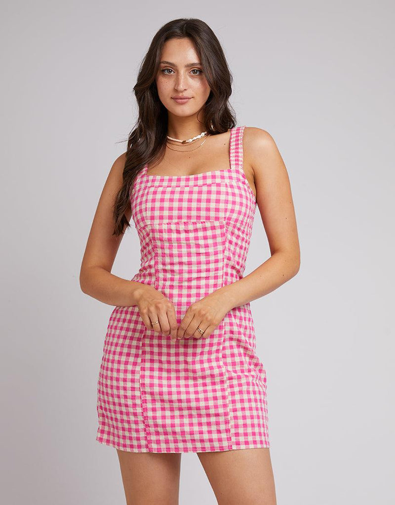 All About Eve-Georgette Mini Dress Rose-Edge Clothing