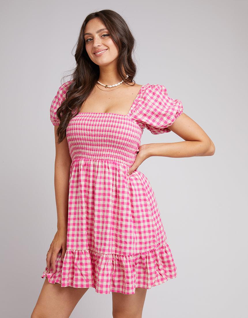All About Eve-Georgette Shirred Mini Dress Rose-Edge Clothing
