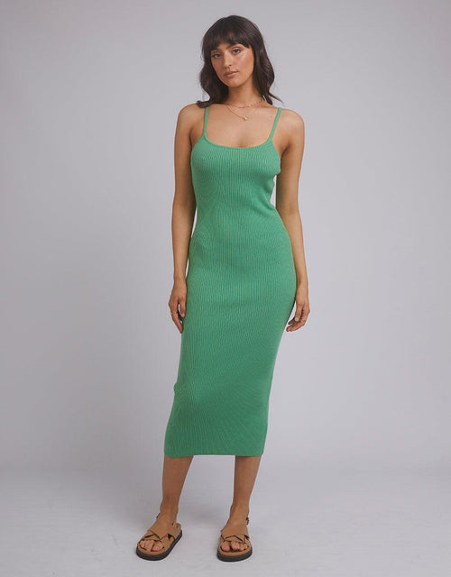 All About Eve-Greta Knit Midi Dress Light Green-Edge Clothing