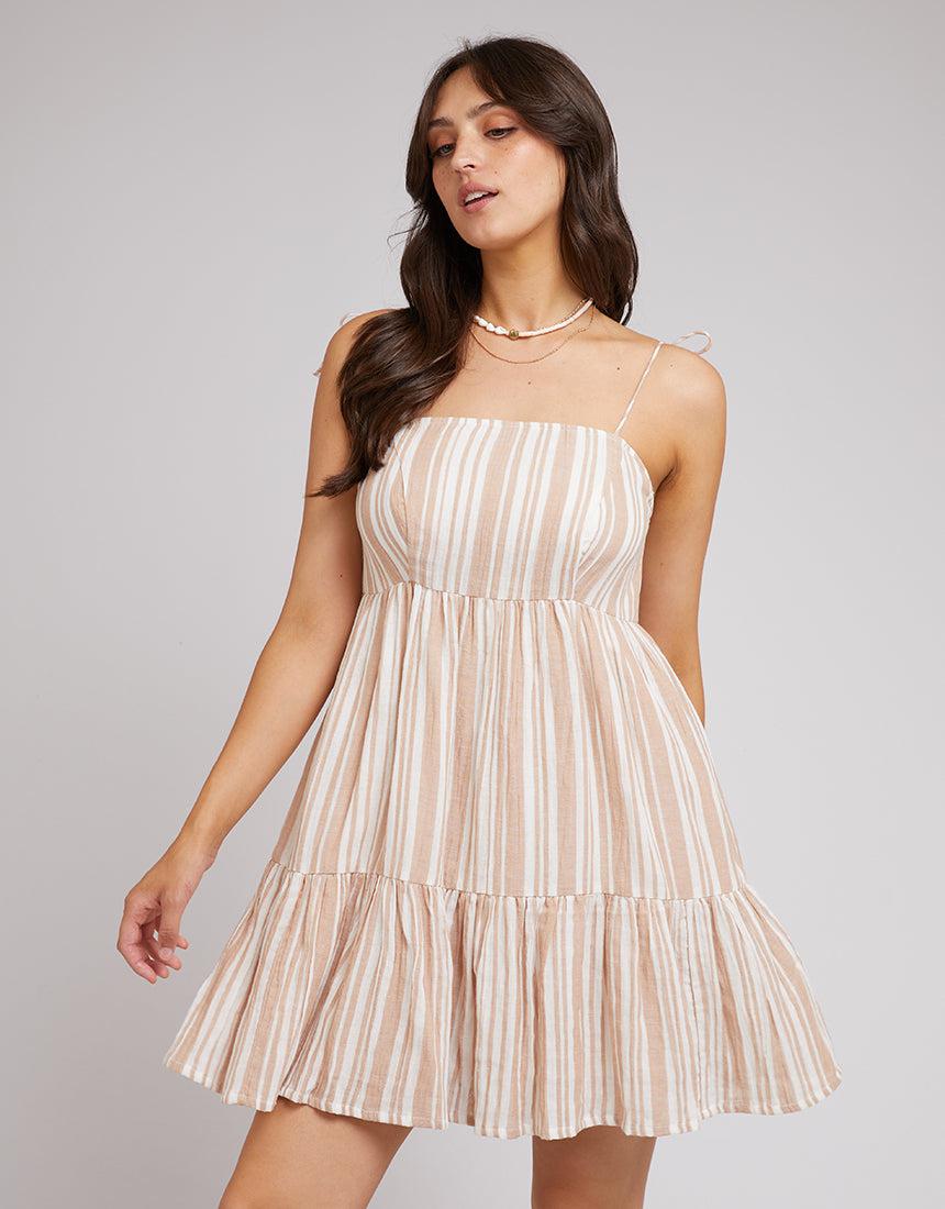 All About Eve-Grounded Mini Dress Tan-Edge Clothing