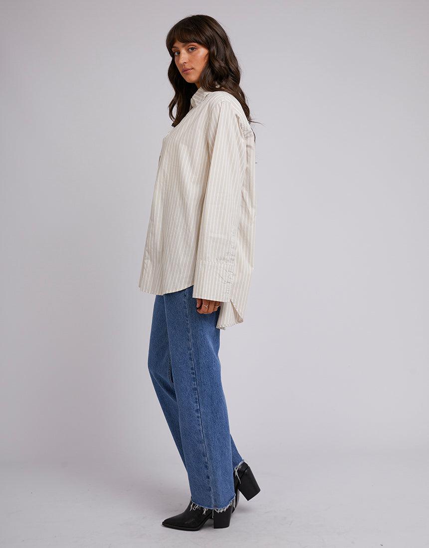 All About Eve-Holiday Oversized Shirt Oatmeal-Edge Clothing