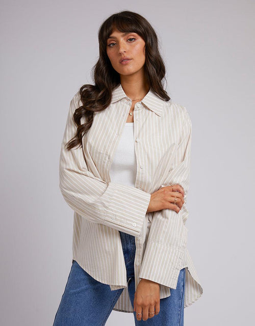 All About Eve-Holiday Oversized Shirt Oatmeal-Edge Clothing
