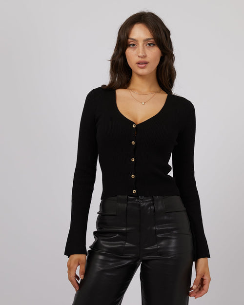 All About Eve-Janis Knit Top Black-Edge Clothing