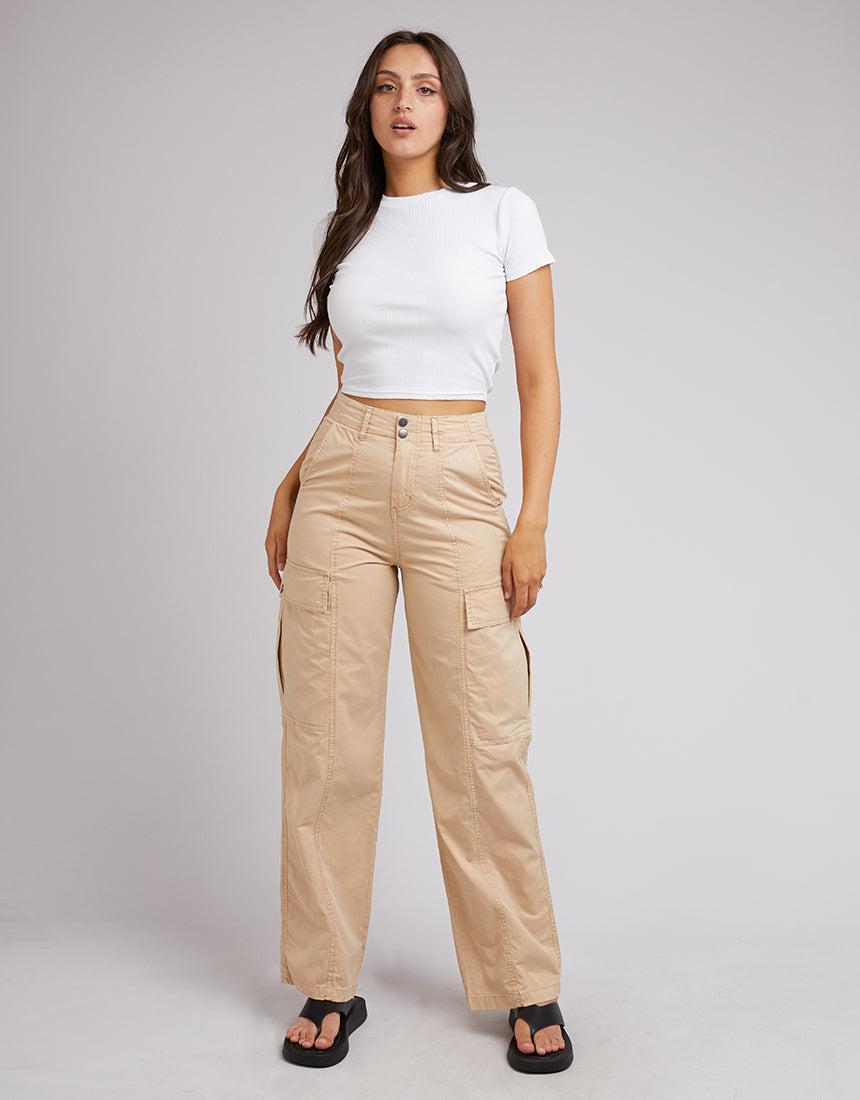 All About Eve-Jessie Cargo Pant Tan-Edge Clothing
