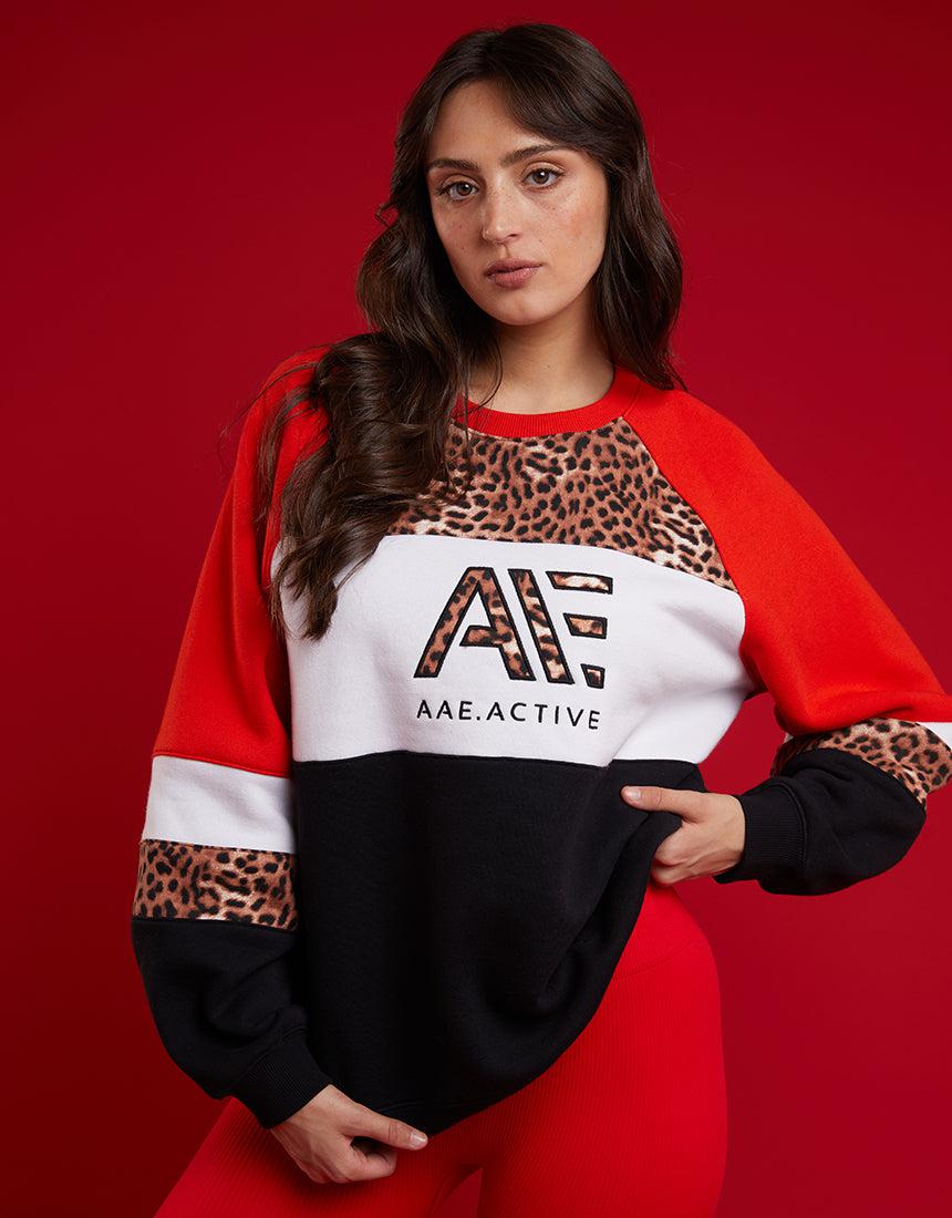 All About Eve-Jordan Panelled Crew Red-Edge Clothing