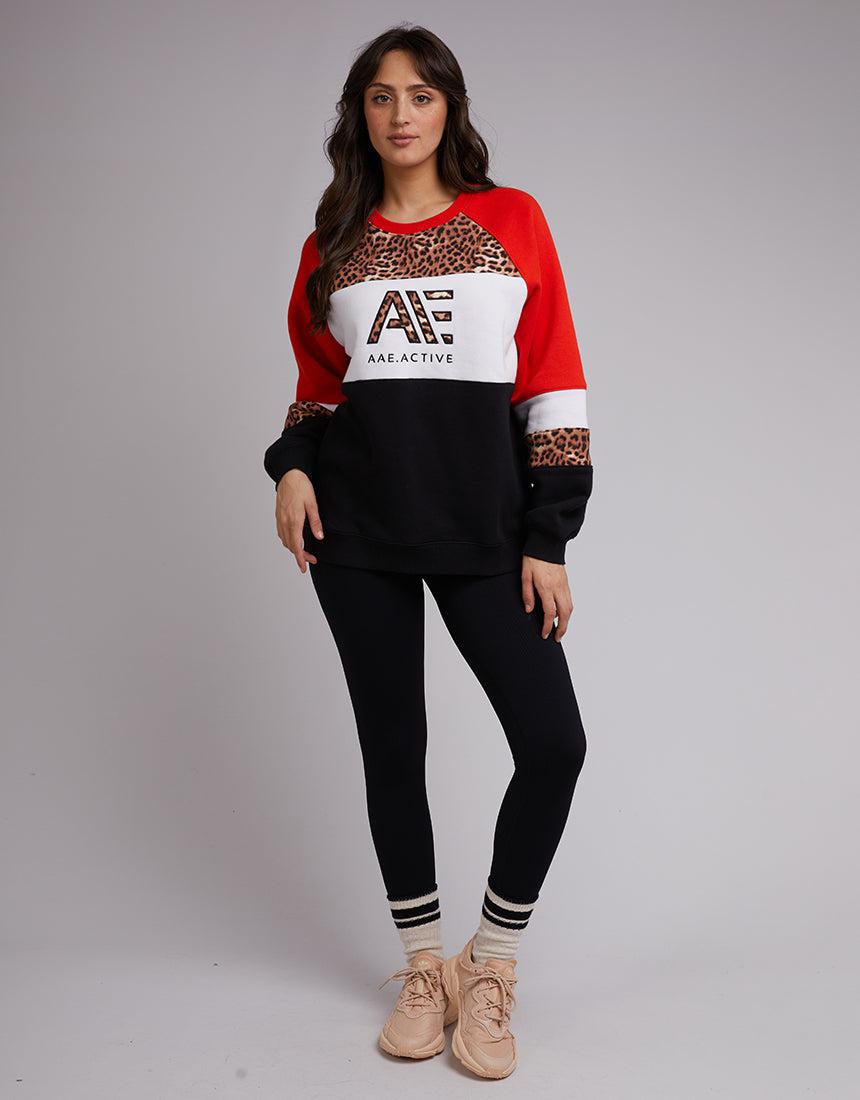 All About Eve-Jordan Panelled Crew Red-Edge Clothing
