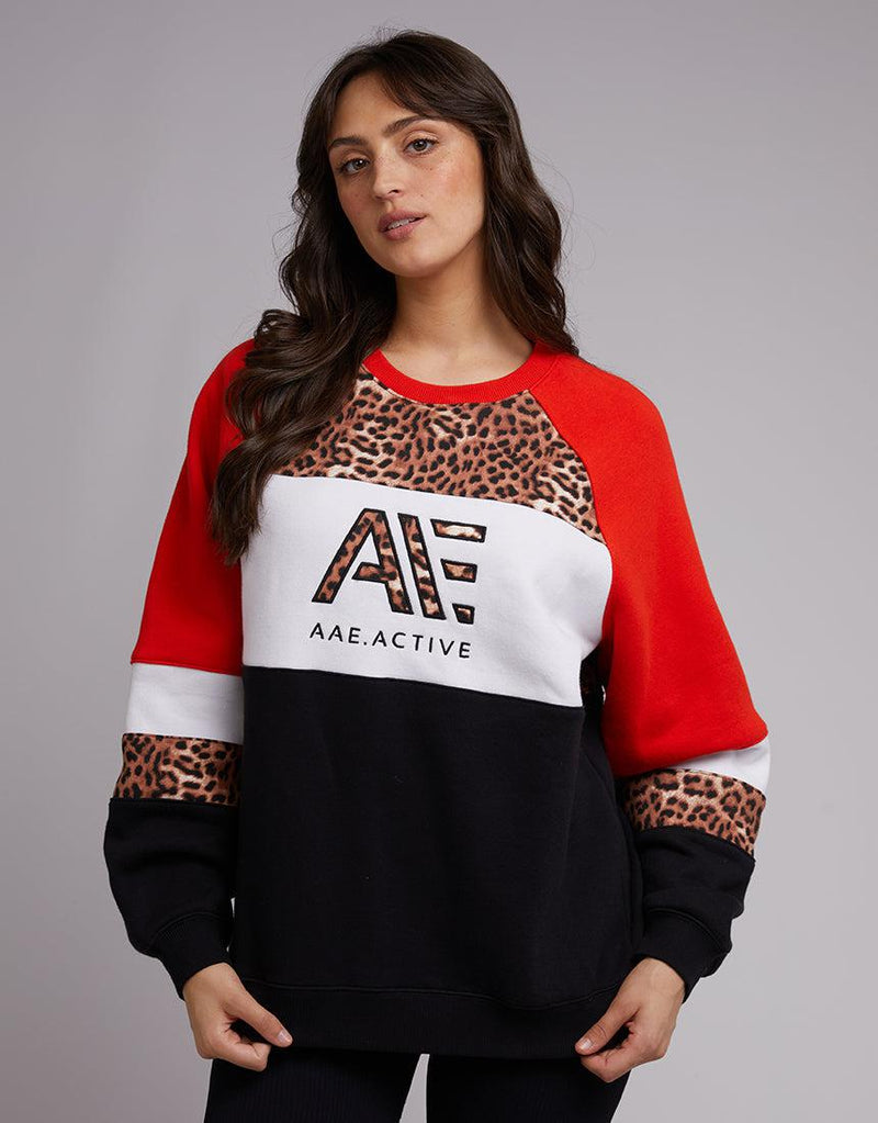 All About Eve-Jordan Panelled Crew Red-Edge Clothing