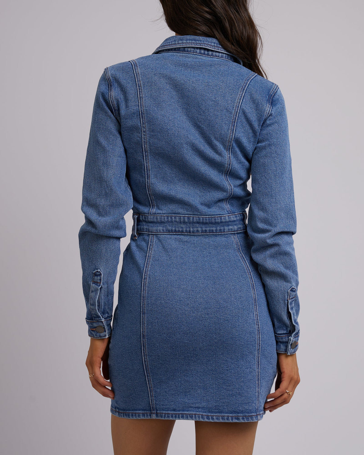 All About Eve-Kayla Denim Mini Dress Heritage Blue-Edge Clothing