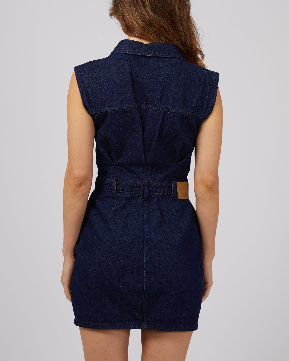 All About Eve-Kennedy Denim Mini Dress Organic Blue-Edge Clothing