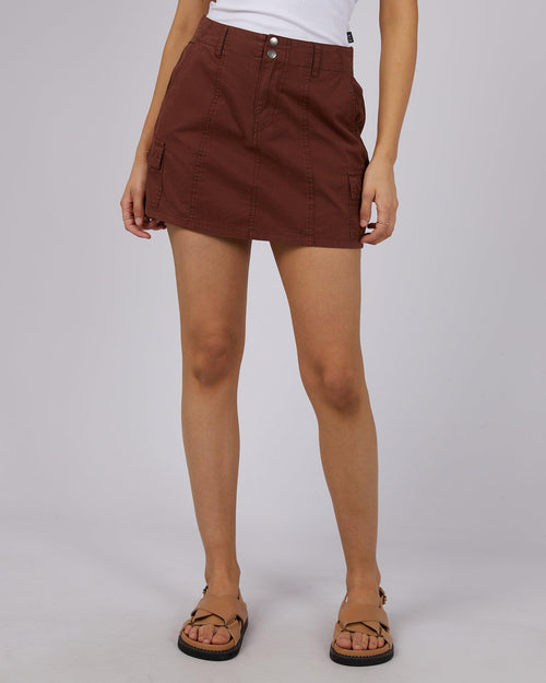 All About Eve-Luca Cargo Skirt Brown-Edge Clothing