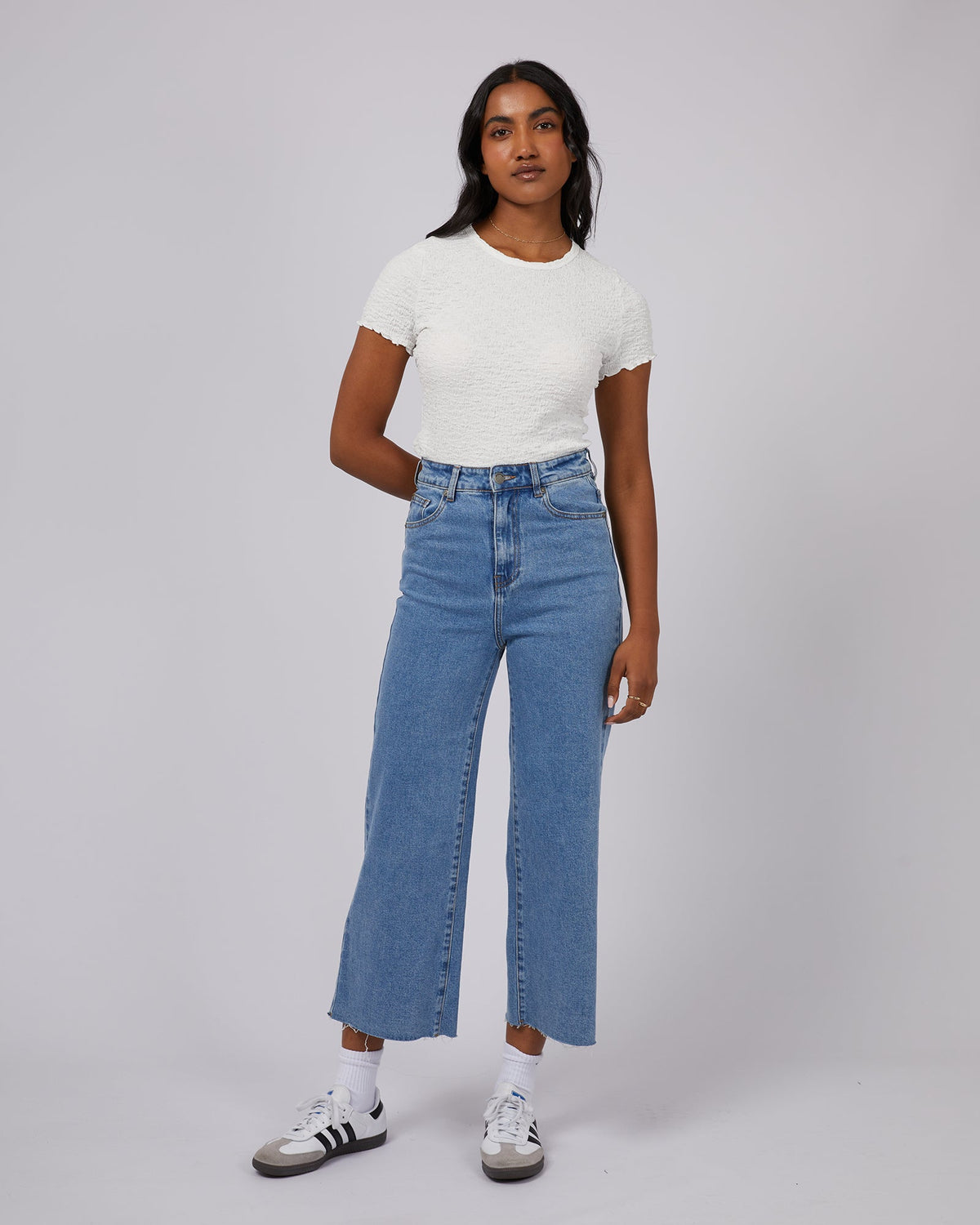 All About Eve-Lyla Baby Tee White-Edge Clothing