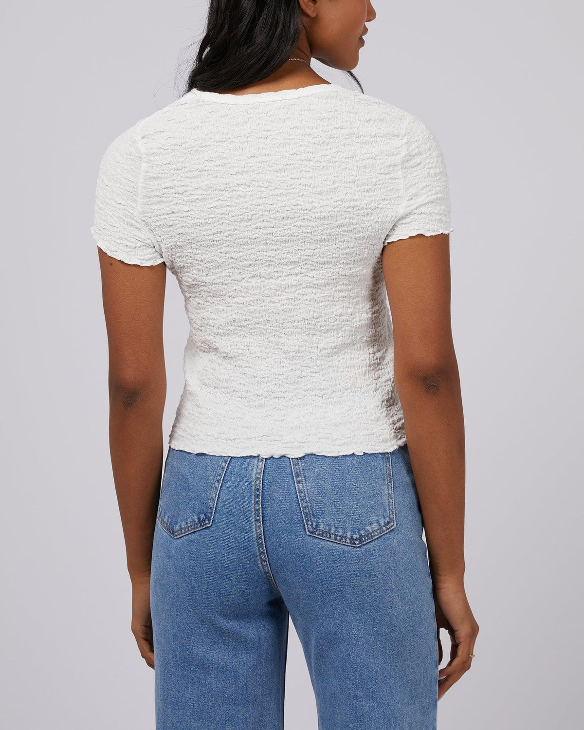All About Eve-Lyla Baby Tee White-Edge Clothing