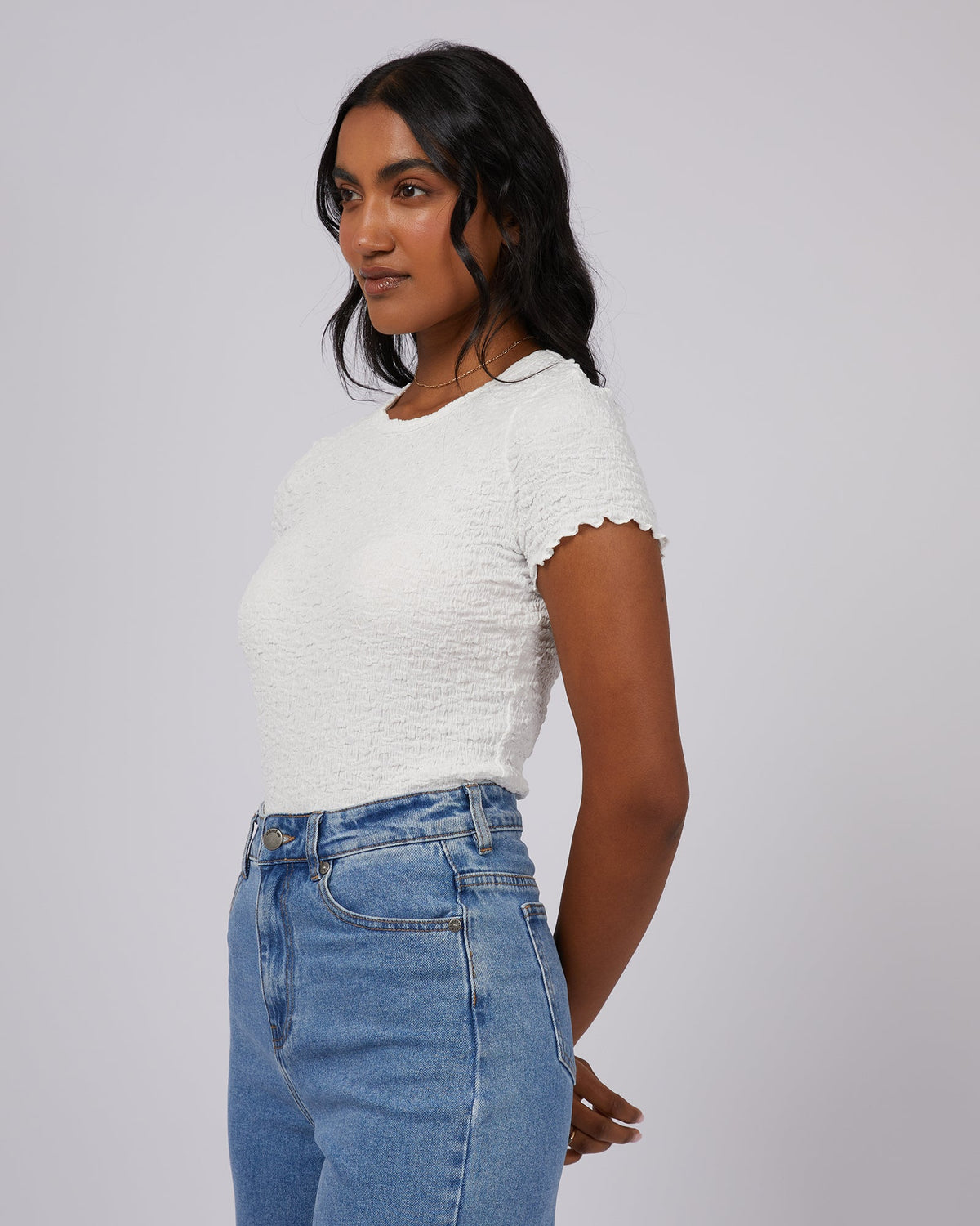All About Eve-Lyla Baby Tee White-Edge Clothing