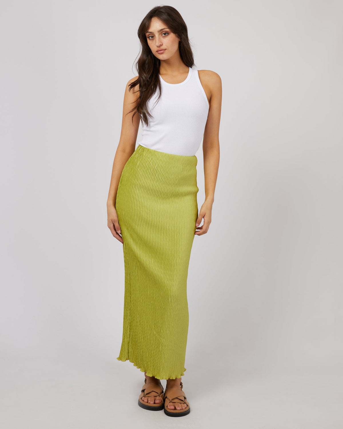 All About Eve-Maxinne Maxi Skirt Green-Edge Clothing
