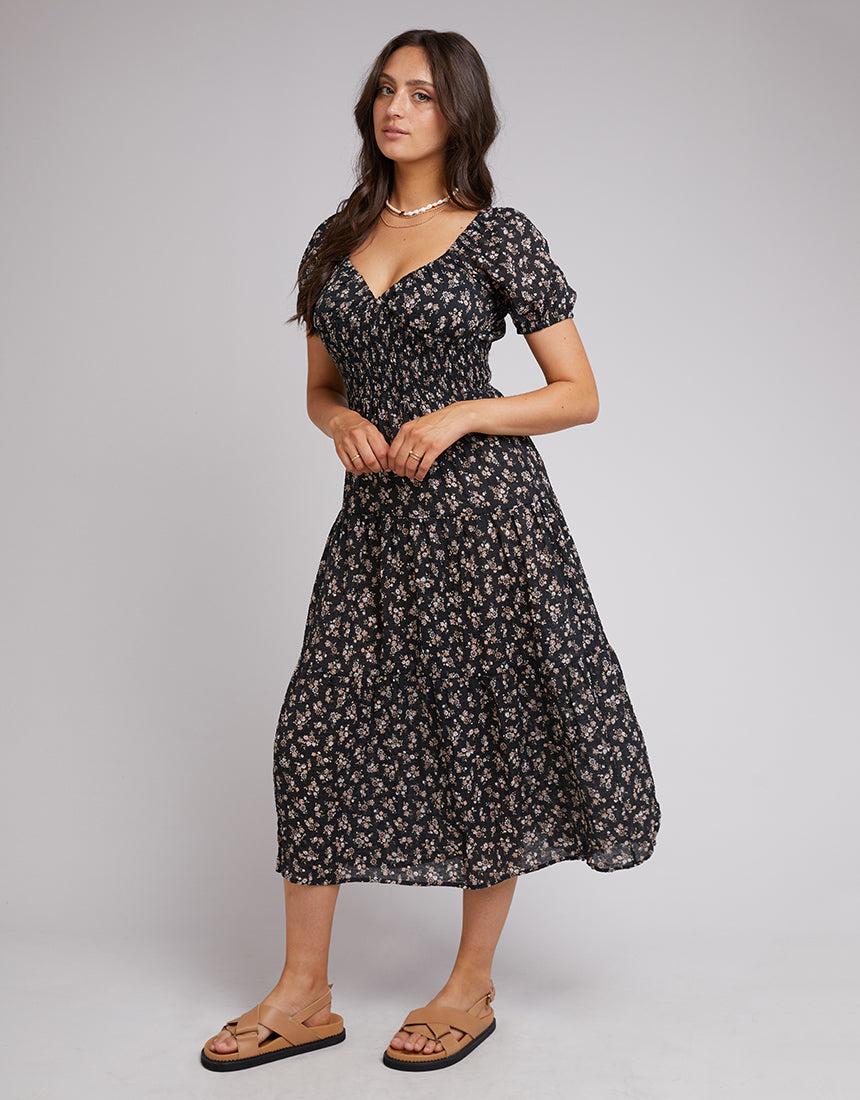 All About Eve-Maya Floral Maxi Dress Black-Edge Clothing