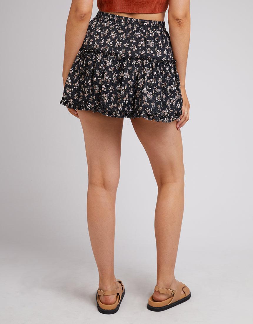 All About Eve-Maya Floral Mini Skirt Black-Edge Clothing