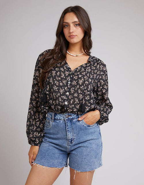All About Eve-Maya Floral Shirt Black-Edge Clothing
