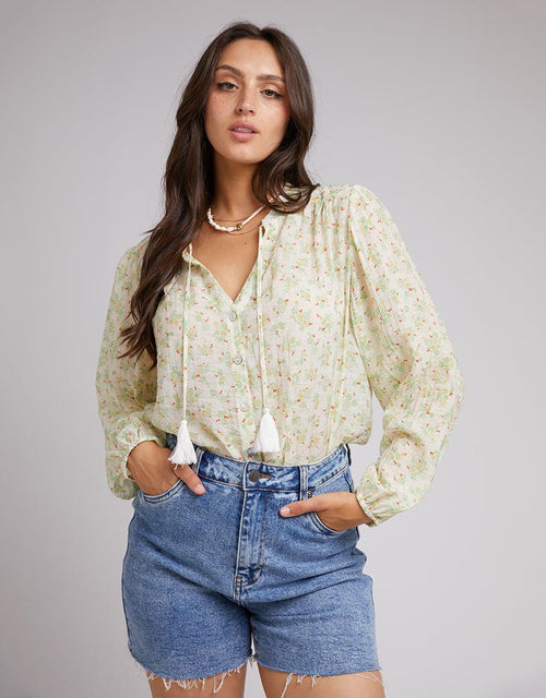 All About Eve-Maya Floral Shirt Vintage White-Edge Clothing