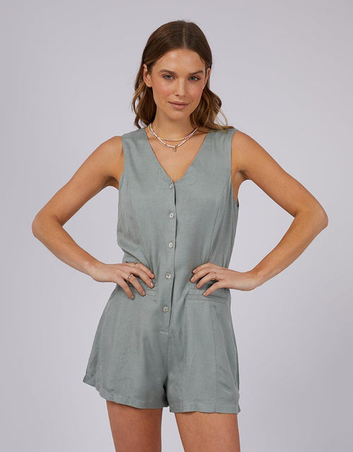 All About Eve-Natalia Playsuit Teal-Edge Clothing