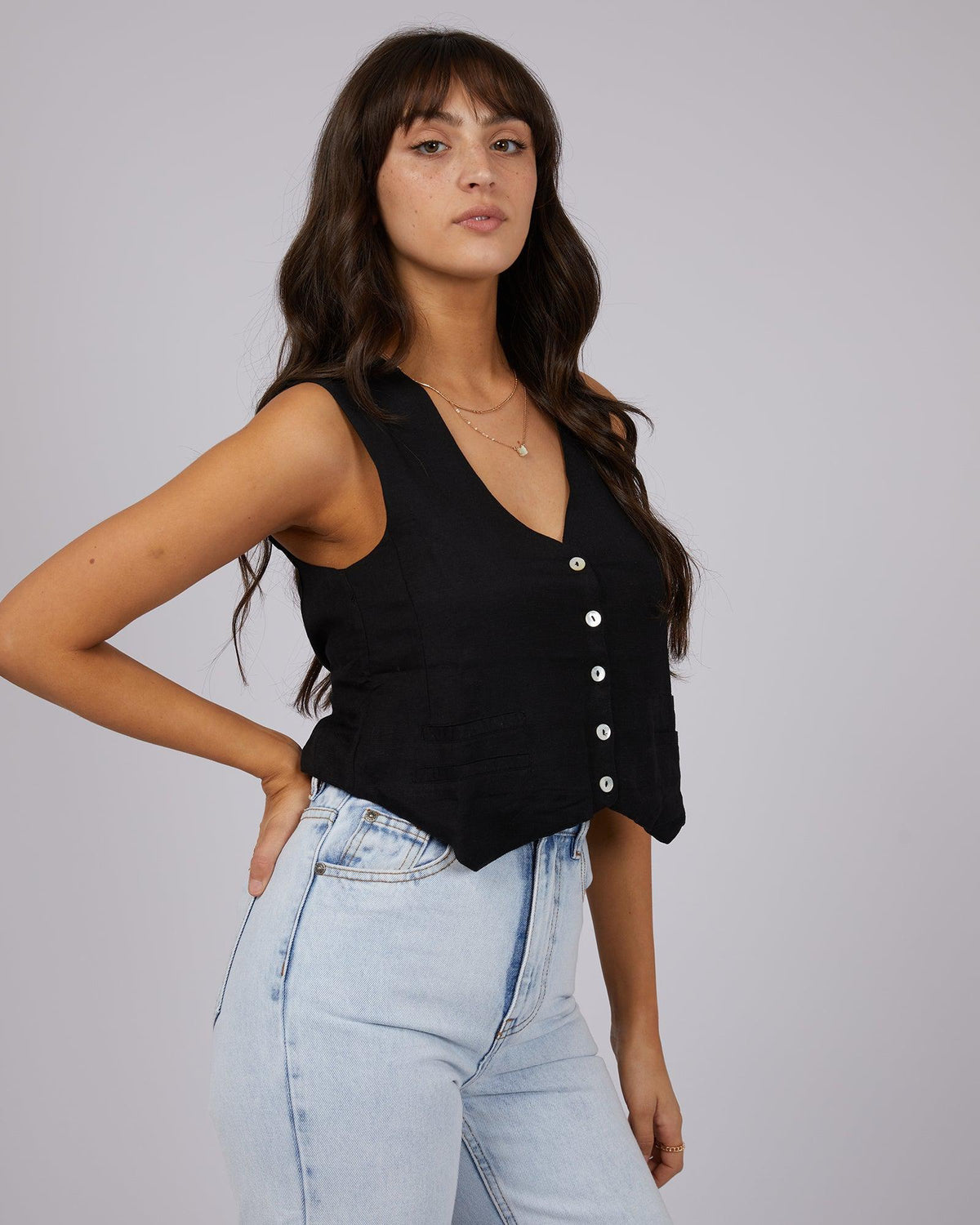 All About Eve-Natalia Vest Black-Edge Clothing